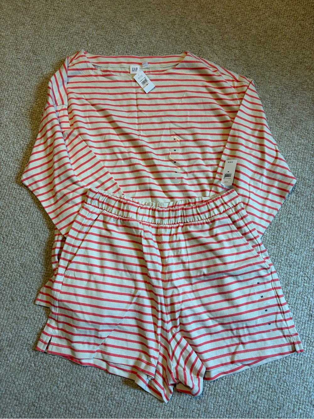 GAP Pink and Cream Striped Women's Lounge Set. NO TAGS.